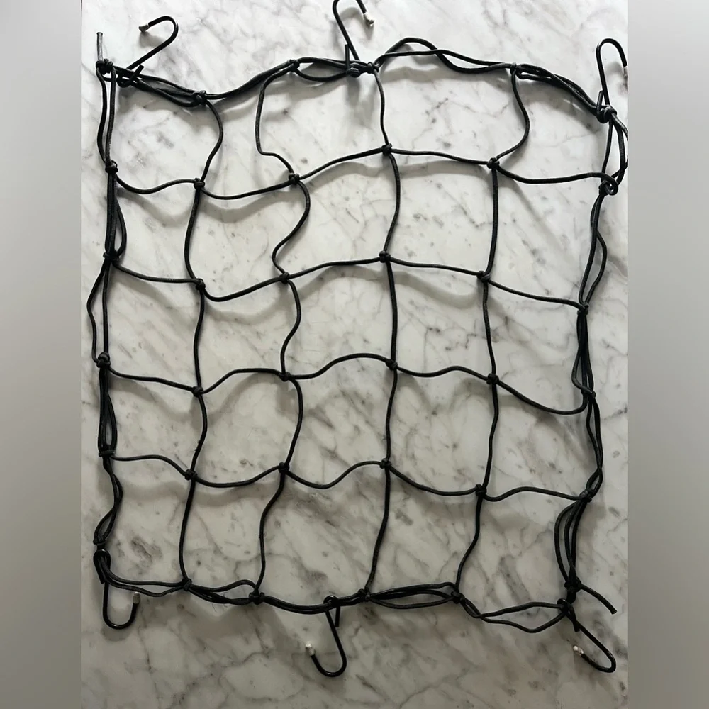 Black Square Cargo Net with 6 Hooks 19 x 19 inches Auto Moto Rv Bungee
